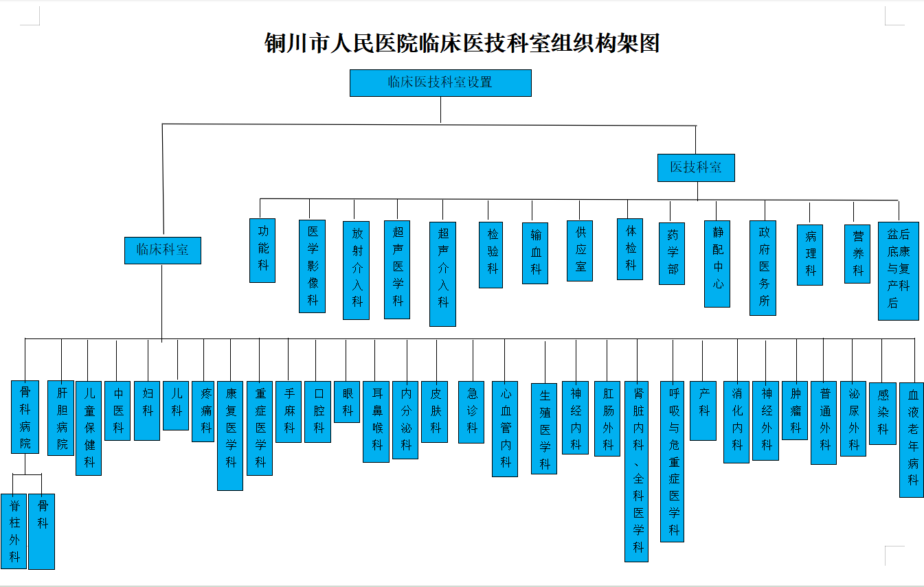 临床医技科室组织架构图 
